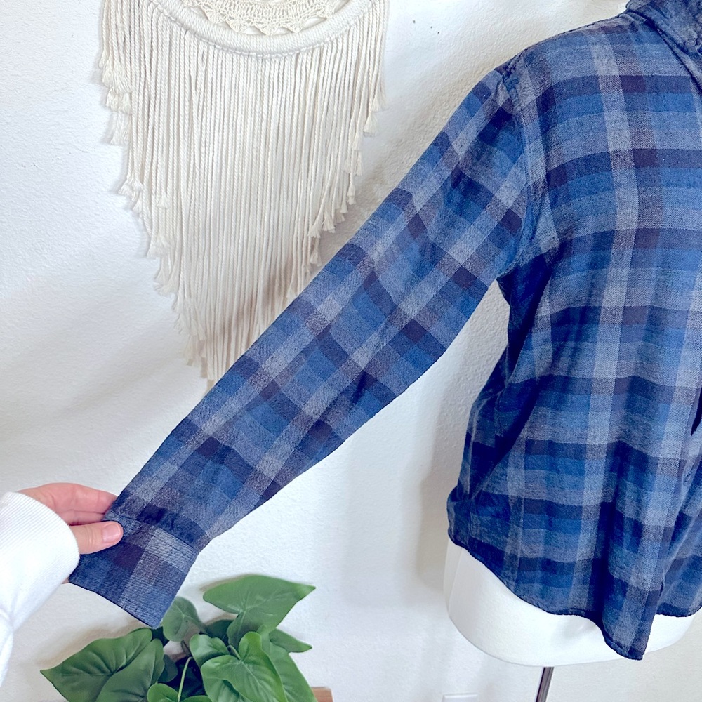 Weatherproof medium weight blue plaid flannel men’s shirt medium - Picture 2 of 7